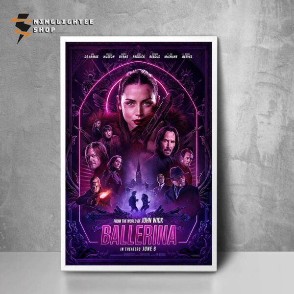 Ballerina From The World Of John Wick Released New Official Poster Only In Theaters June 6 2025 Poster Home Decor Canvas