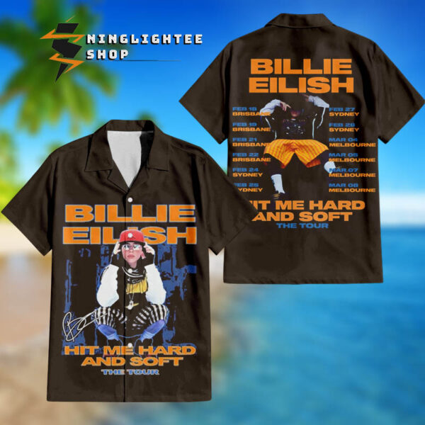 Billie Eilish The World Tour 2025 Hit Me Hard And Soft Schedule Cities Dates Regular Hawaiian Shirt