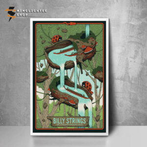 Billy Strings Spring Tour 2025 Lives At Koka Booth Amphitheatre In Cary NC On April 17-19 2025 Exclusive Poster For Show Poster Home Decor Canvas