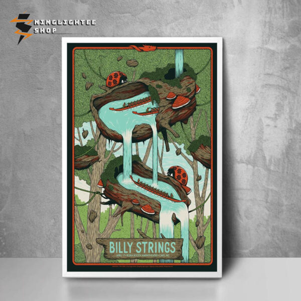 Billy Strings Spring Tour 2025 Lives At Koka Booth Amphitheatre In Cary NC On April 17-19 2025 Exclusive Poster For Show Poster Home Decor Canvas
