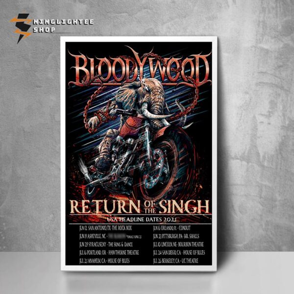 Bloody Wood Return Of The Singh USA Headline Dates 2025 Schedule On June To July 2025 Poster Home Decor Canvas
