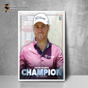 Justin Thomas The Champion Winner Of RBC Heritage Tournament 2025 PGA Tour Poster Home Decor Canvas