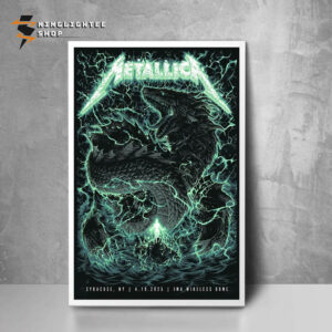 Metallica JMA Exclusive Event Tee M72 World Tour 2025 Held At JMA Wireless Dome In Syracuse New York On April 19 2025 Poster Home Decor Canvas