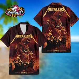 Metallica M72 World Tour 2025 Held At Rogers Centre In Ontario Toronto CA On April 24 2025 Exclusive Poster New Art Work For Tour Regular Hawaiian Shirt