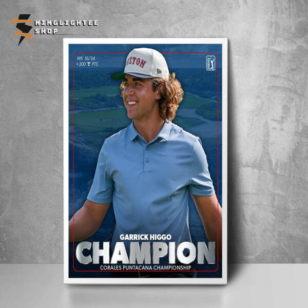 PGA Tour Garrick Higgo The Champion Of Corales Puntacana Championship 2025 Poster Home Decor Canvas