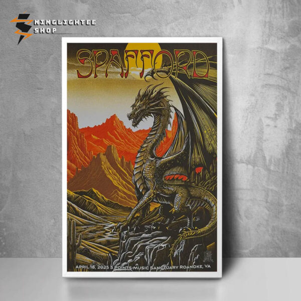 Spafford Band Music Show In Tour 2025 Held At 5 Points Music Sanctuary In Roanoke Virginia On April 18 2025 Poster Home Decor Canvas